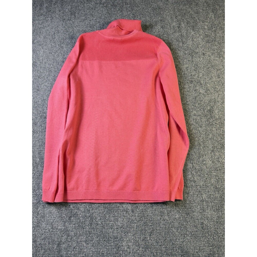 Talbots Womens S Hot Pink Turtleneck Sweater Cotton Blend Ribbed Preppy - Picture 11 of 11